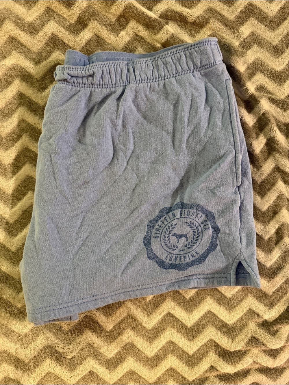 Women’s Blue Athletic Shorts with Elastic Waist